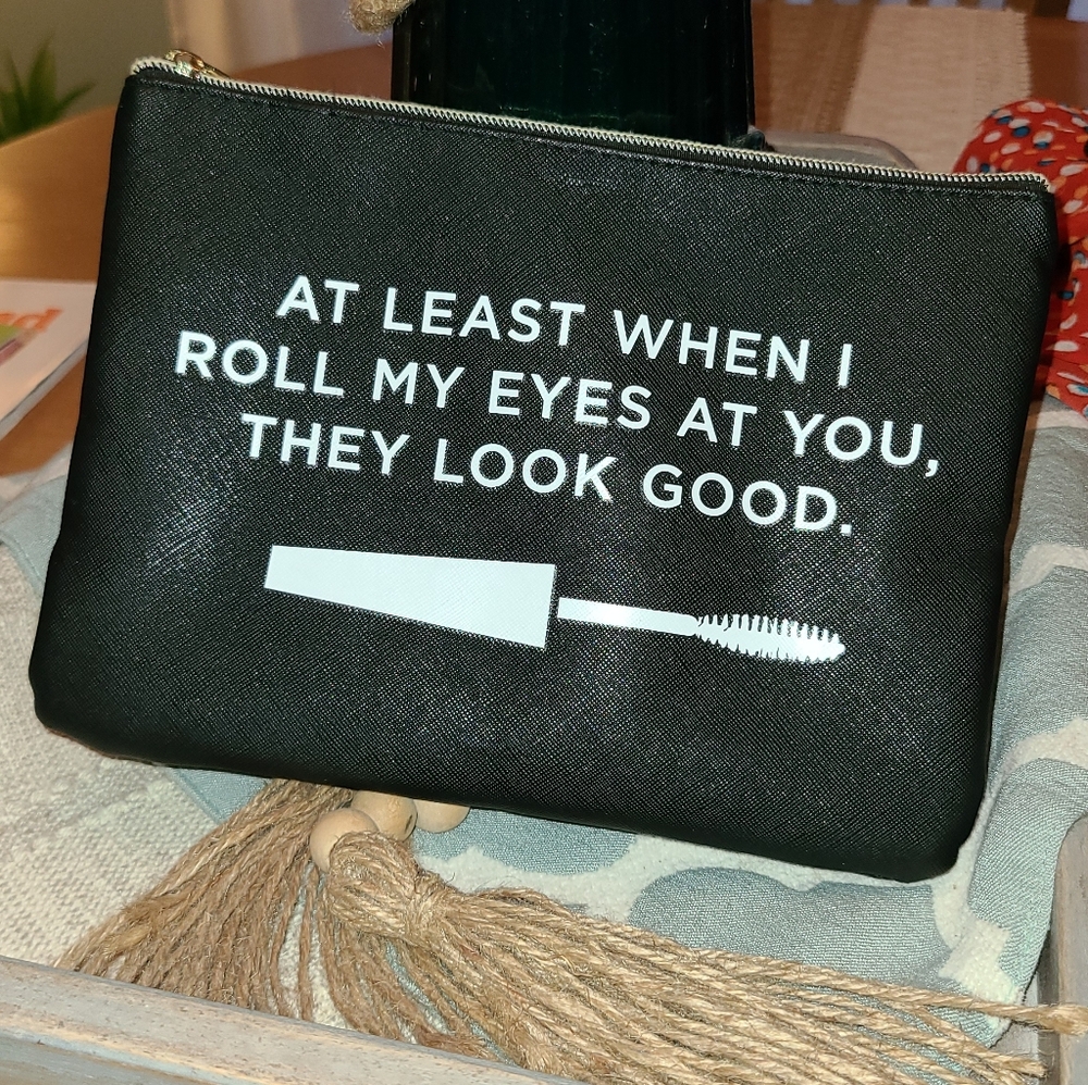 Ruby & Cash Black Textured Cosmetic Pouch